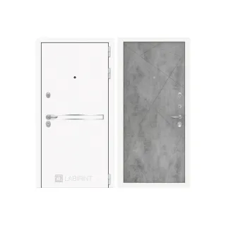 Входная белая дверь в квартиру Labirint Лайн WHITE 24 Бетон Светлый