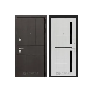 Входная дверь Labirint URBAN 02 - Сандал белый, стекло черное